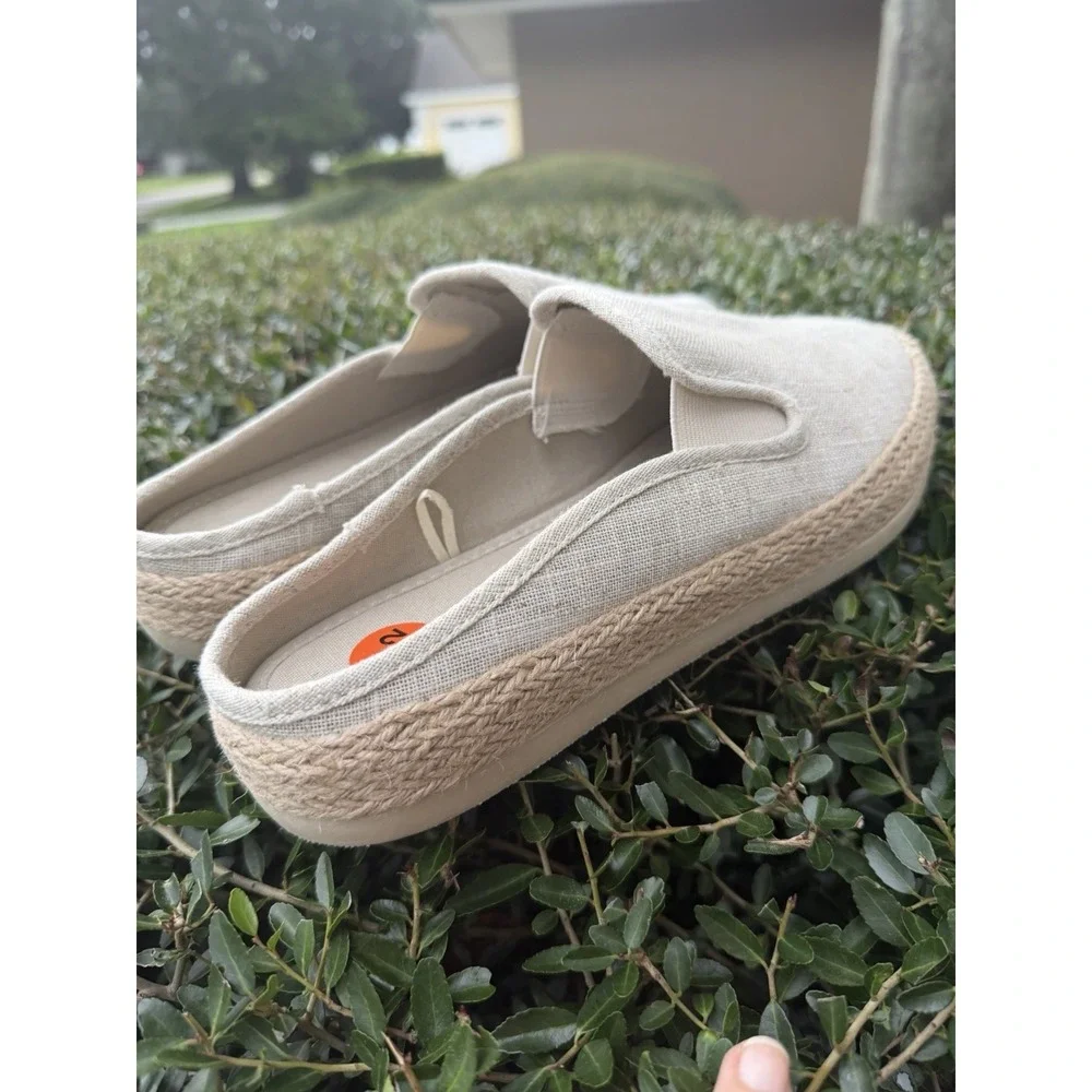 Esprit Neema Espadrille Mule Size 9.5M Natural Linen Summer Slide Casual‎ Shoe
